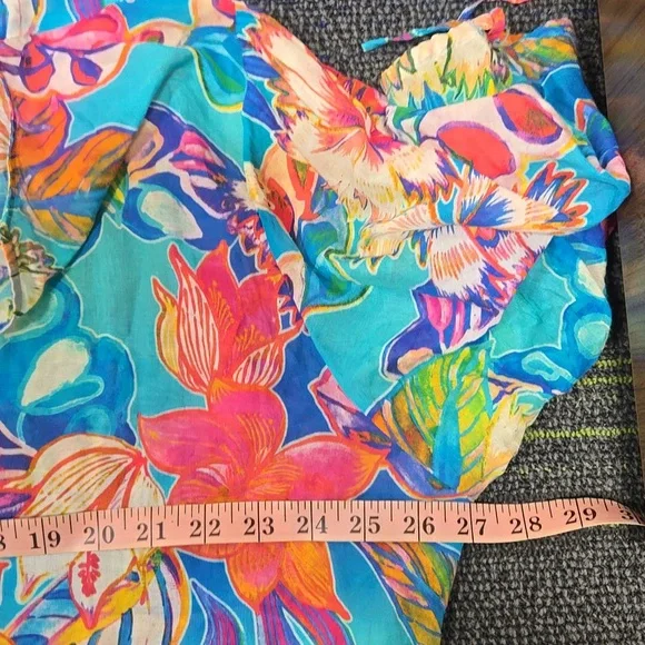 Johnny Was-Helena Tiered Loral Silk Blend WITH TASSELS Maxi Dress-Size '3XL' - Picture 14 of 16